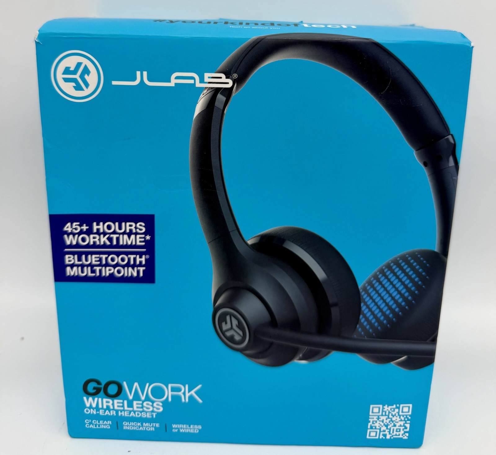 JLab Go Work Wireless Hybrid Bluetooth On-Ear Headset – Black