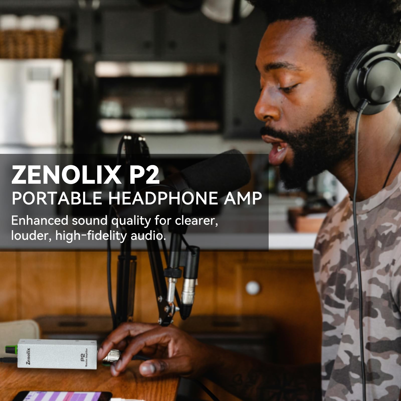 P2 Portable in Ear Monitor Amplifier, Headphone Amp with XLR/TRS Inputs 3.5mm Ou