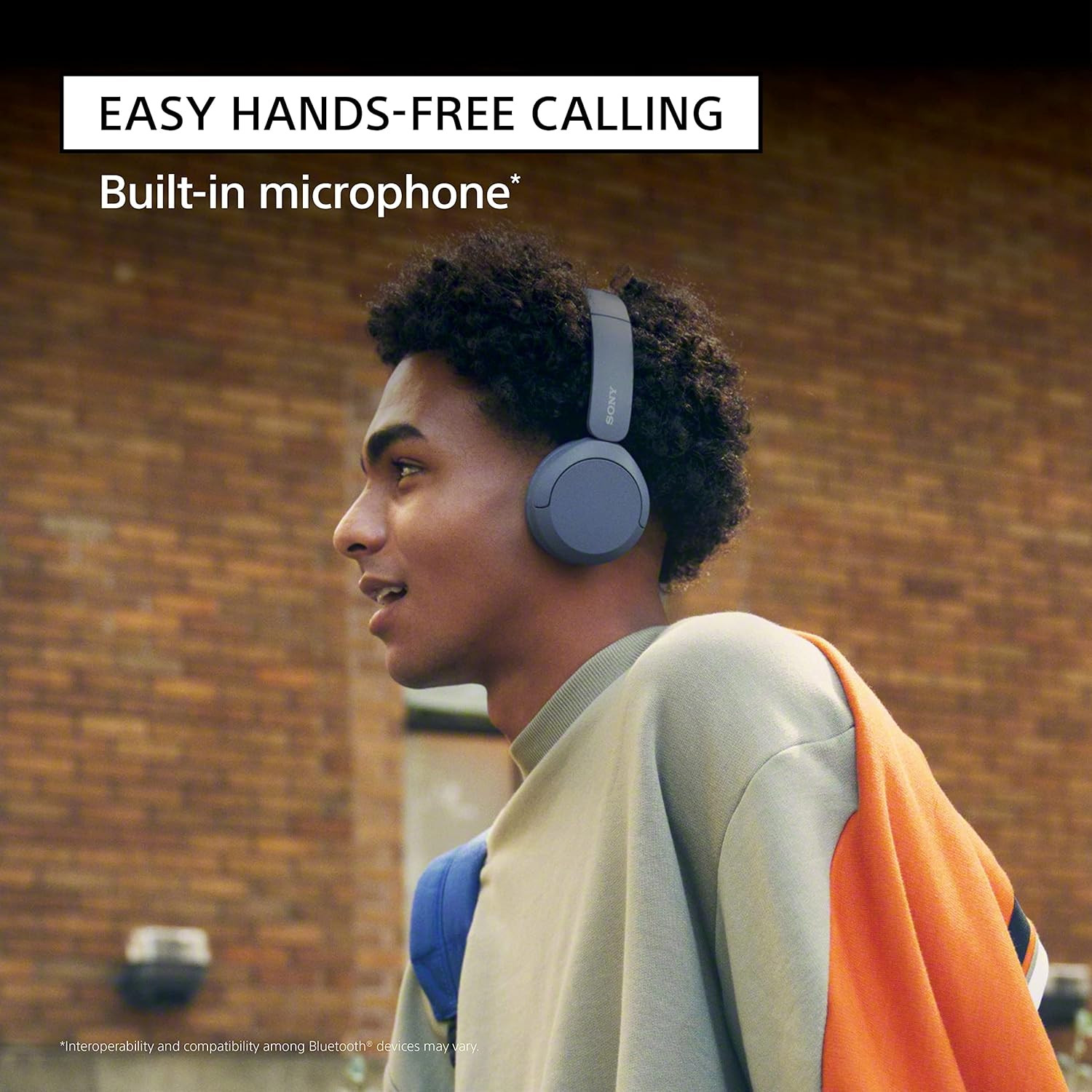 WH-CH520 Wireless Headphones Bluetooth On-Ear Headset with Microphone and up to