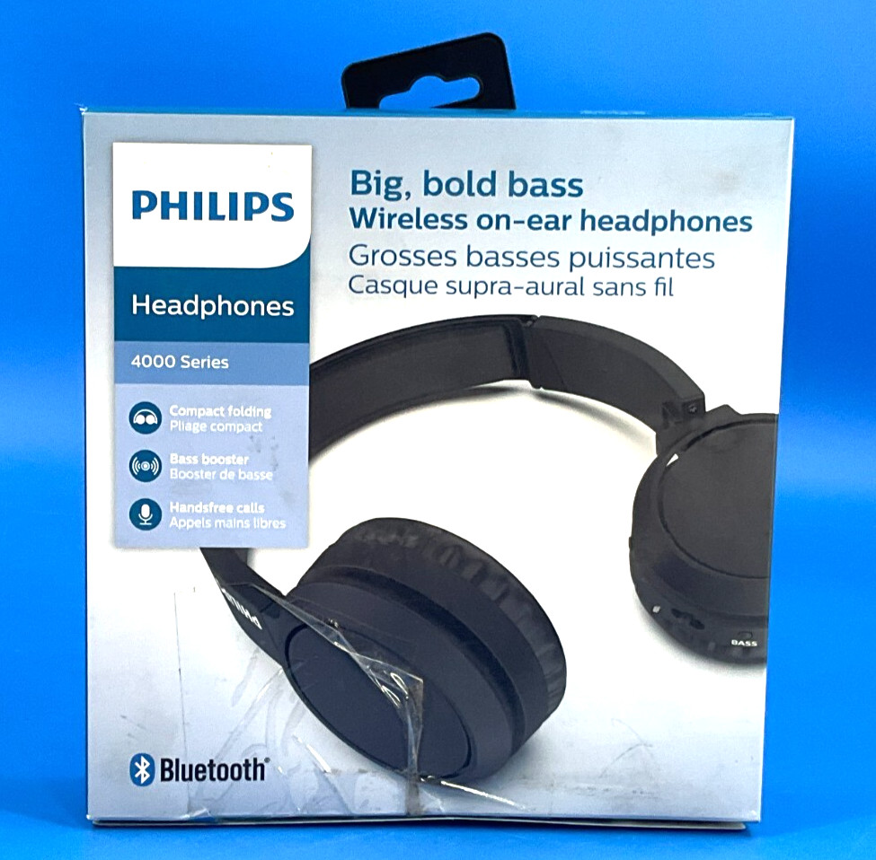 Philips Bluetooth Headphones black TAH4205BK/00 ✅❤️️✅❤️️ NEW OPEN BOX