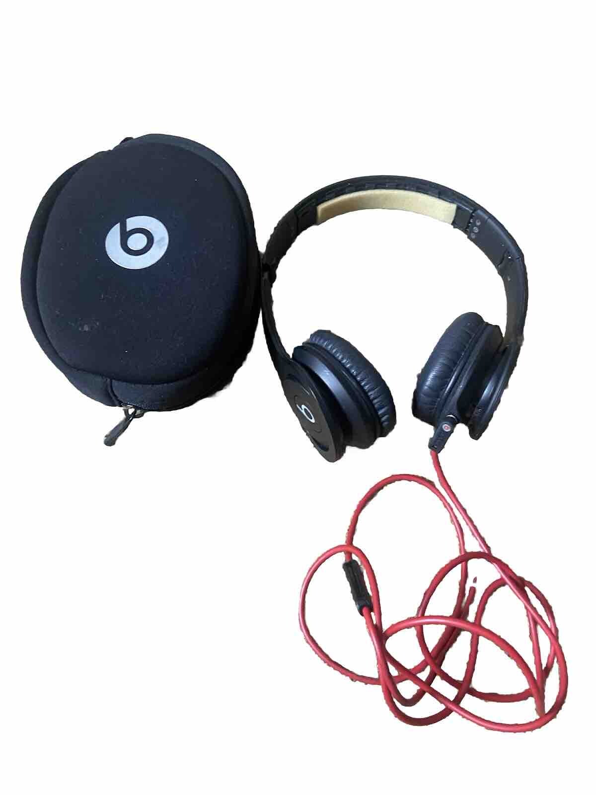 Beats By Dr. Dre Black & Silver Solo HD Wired Headphones Tested w/ Cord and Case