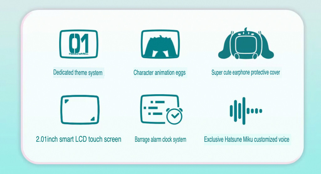 Anime Miku LCD BT Headphones Touch Screen iPhone Android