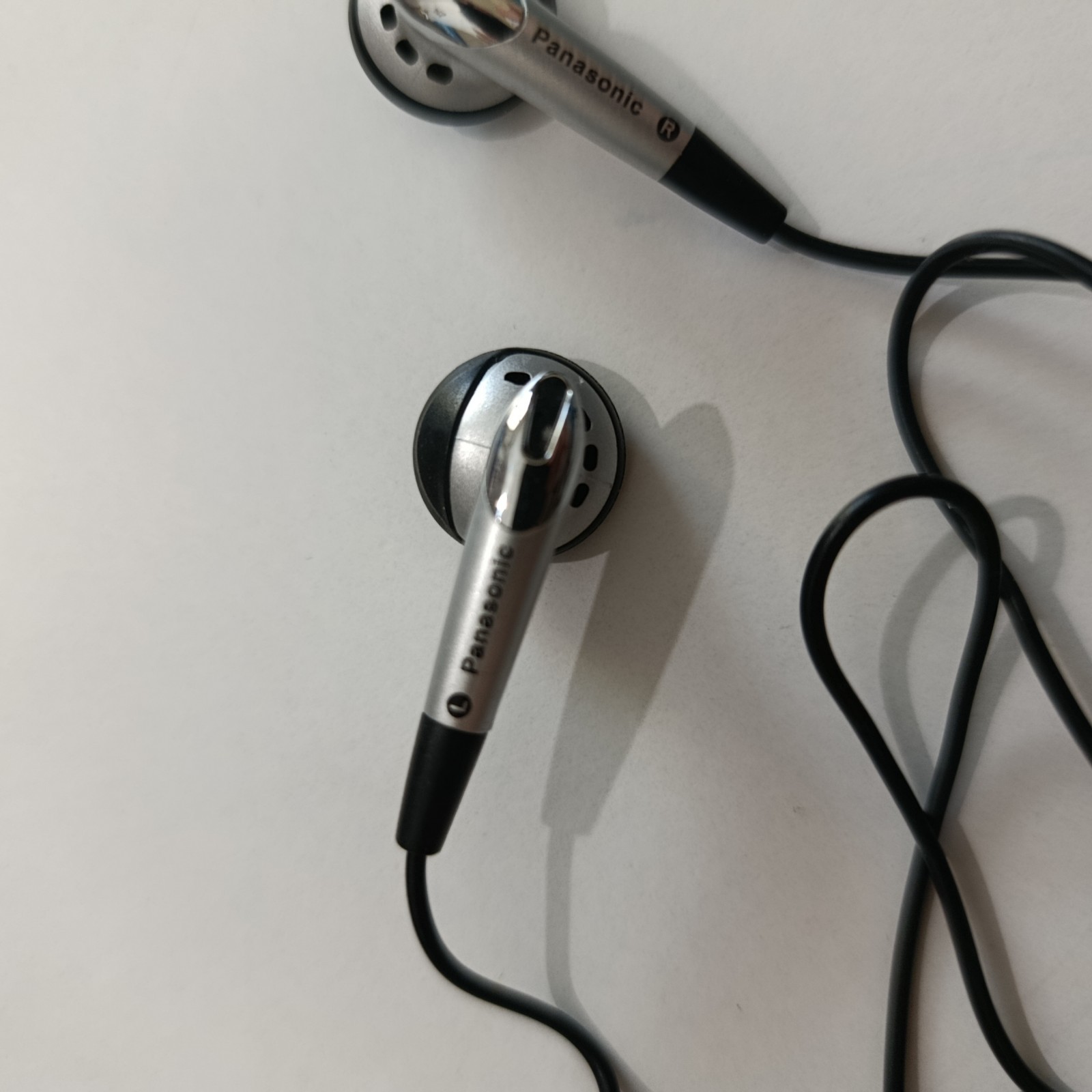 Official Panasonic Black and Silver Vintage Earphones for Remote MD CD Player