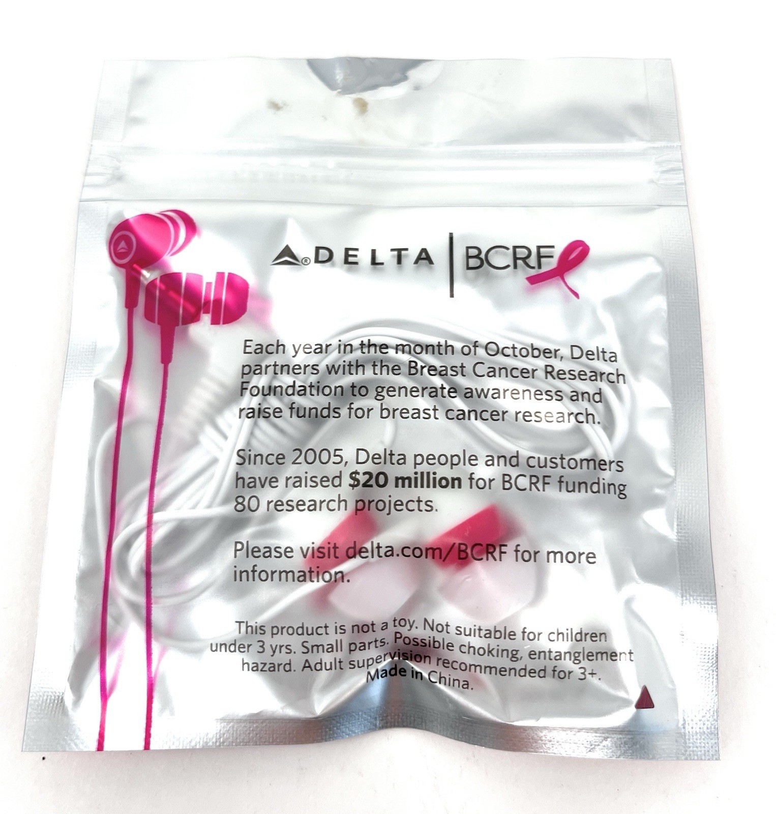 10 Pair New Delta Airlines Studio 3.5mm Wired Earbuds In-Ear Headphones Sealed