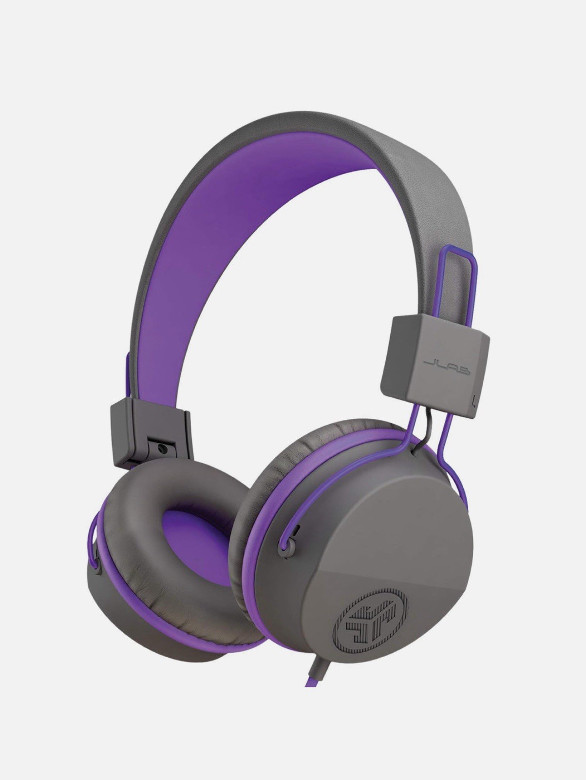 JLab JBuddies Studio On-Ear Kids Wired Headphones, Graphite/Purple