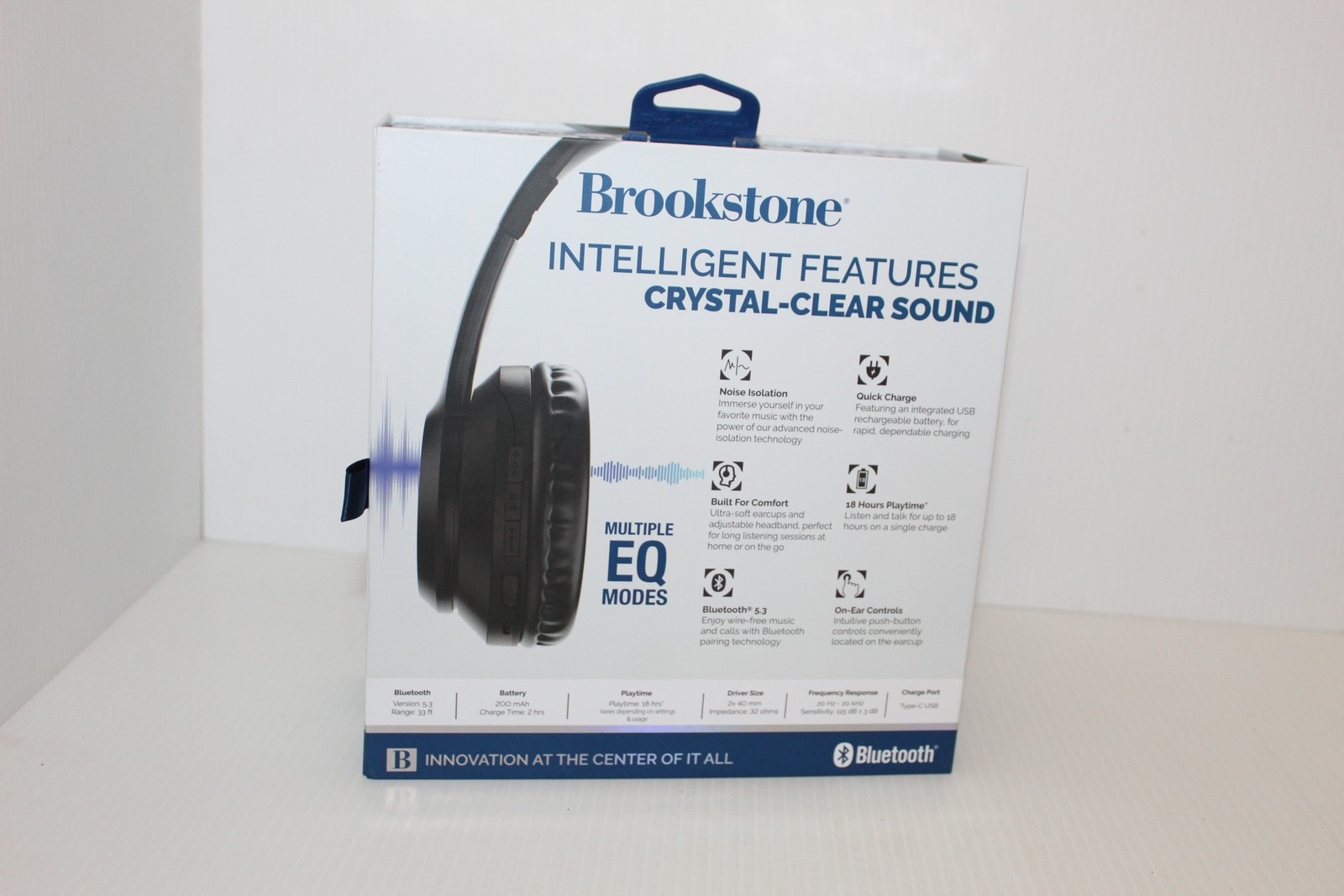 Brookstone Isolatenx Noise Isolating Wireless Headphones Bluetooth 5.3 Black New