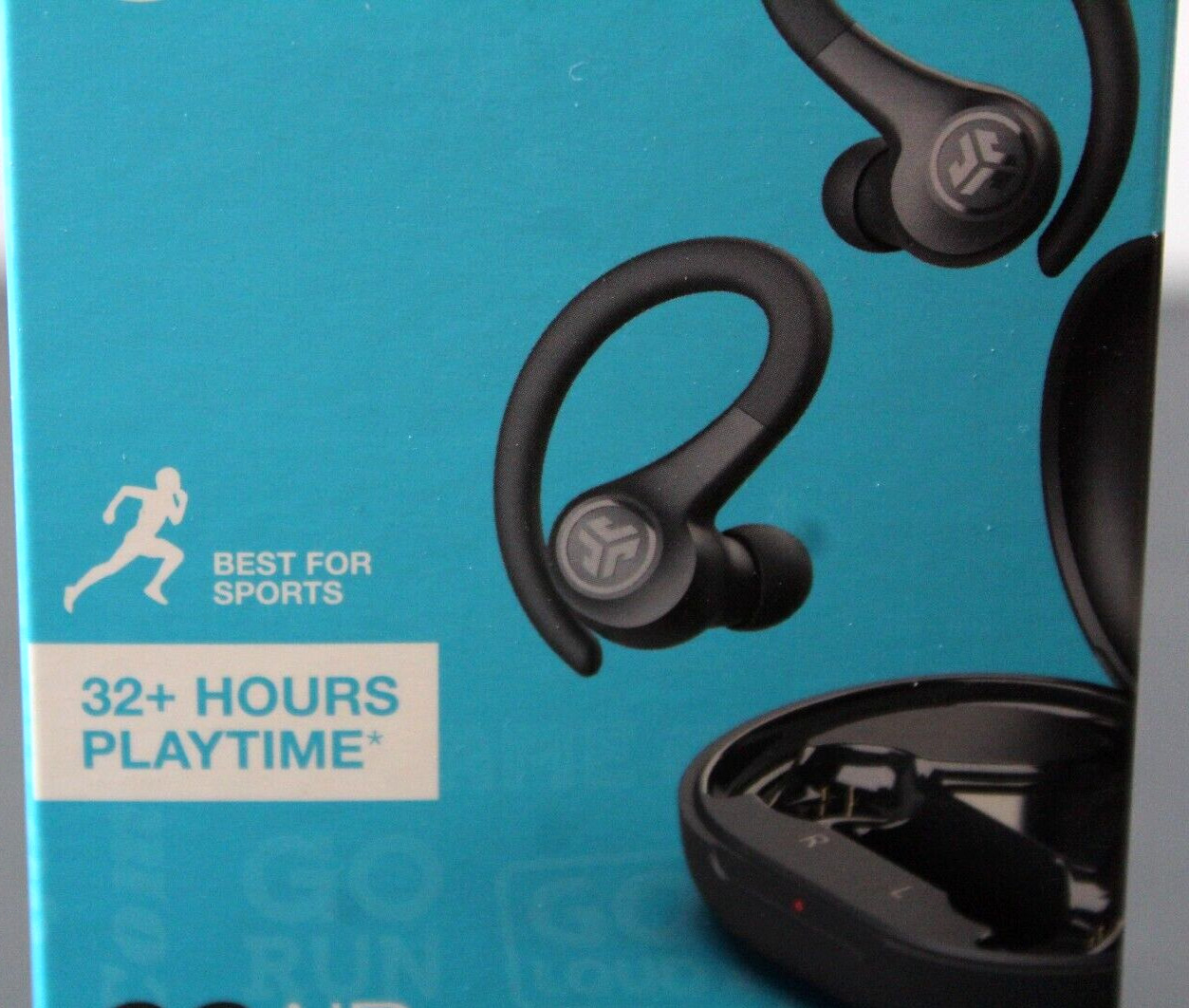 JLab Go Air Sport True Wireless Bluetooth Earbuds With Charging Case – Black