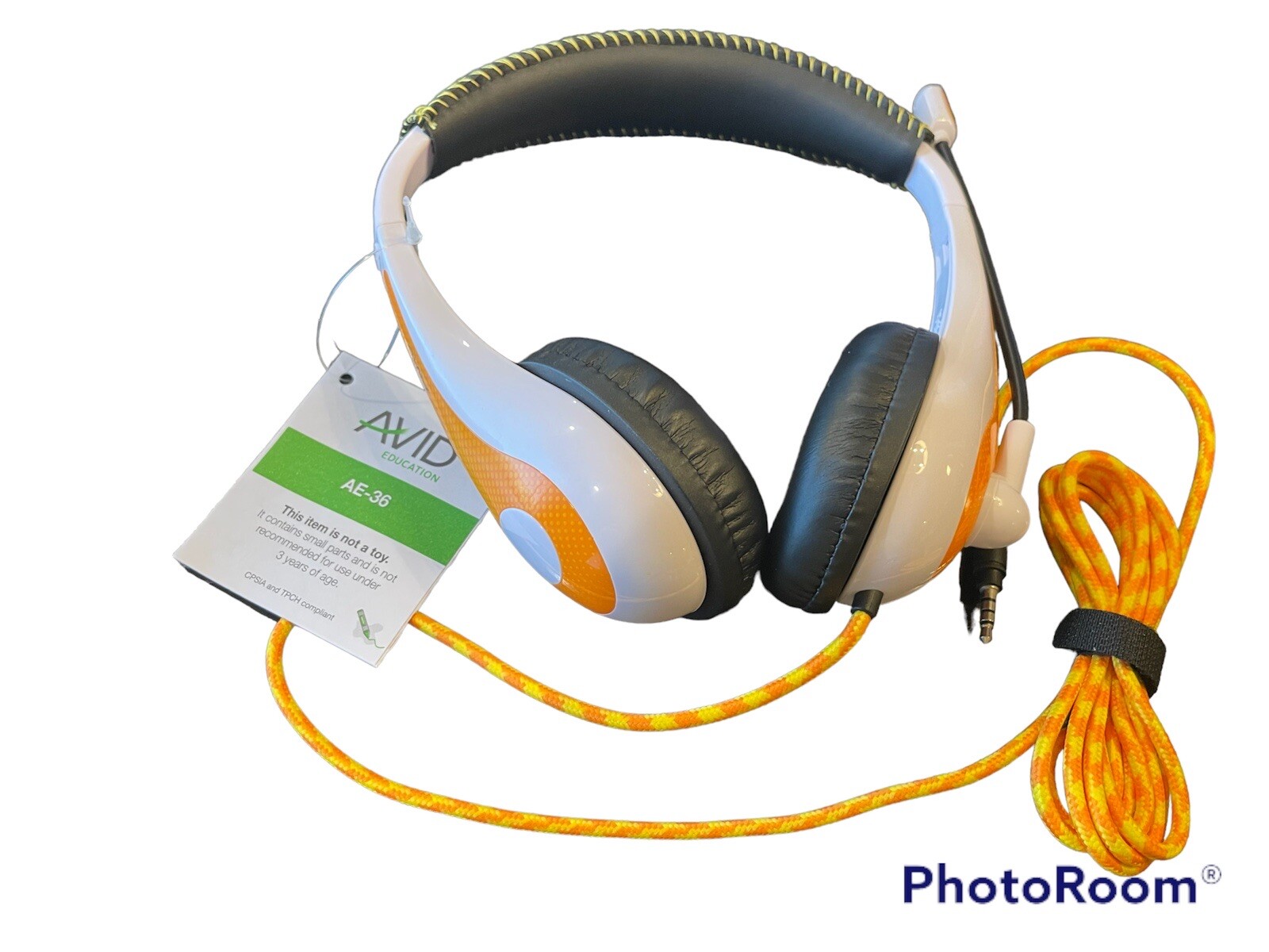 Avid Education AE-36 Headset with Noise Cancelling Microphone Orange 3.5mm Plug