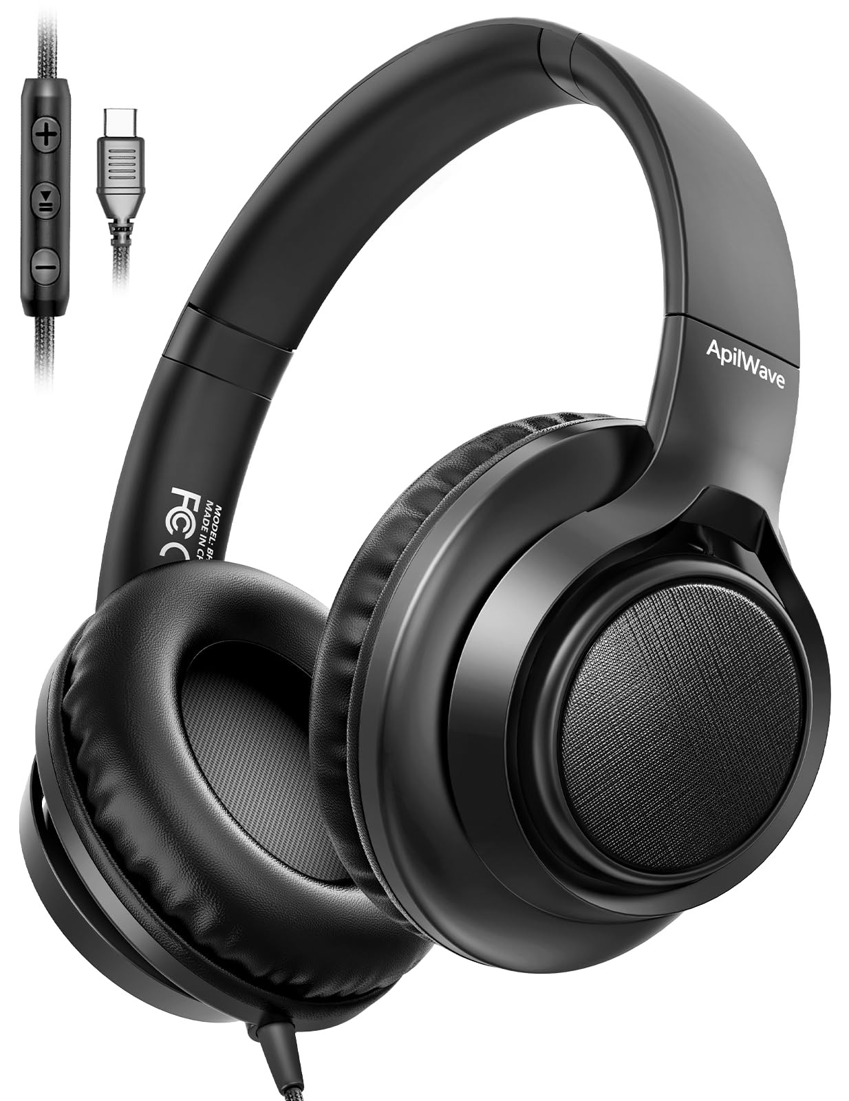 USB C Headphones Wired, Over-Ear Headphones with HD Mic & Memory Foam, Hi-Fi …