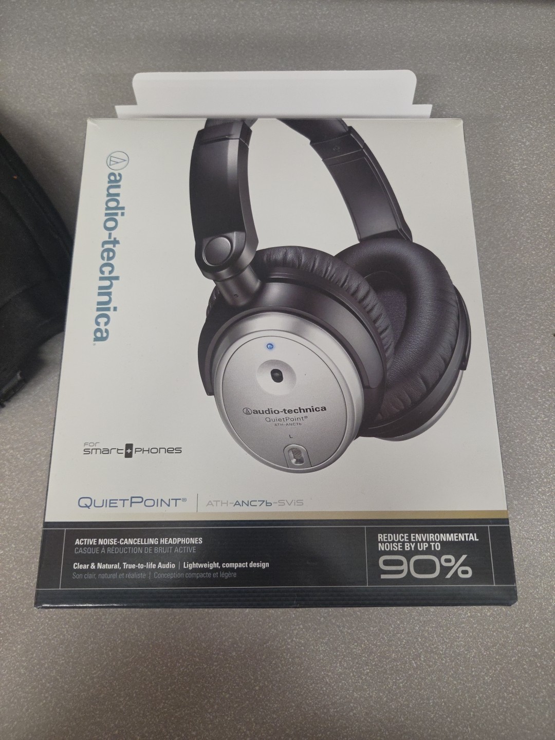 Audio-Technica QuietPoint Active Noise Canceling Ear-Cup Headphones – Black…