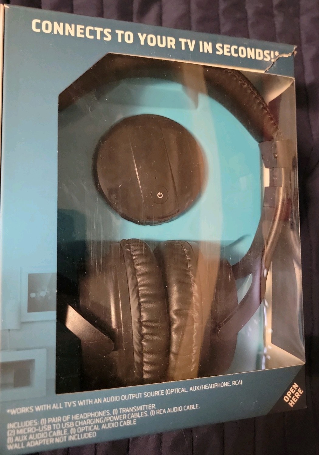 Sharper Image 30603 Own Zone Black Wireless Over-Ear TV Headphones.