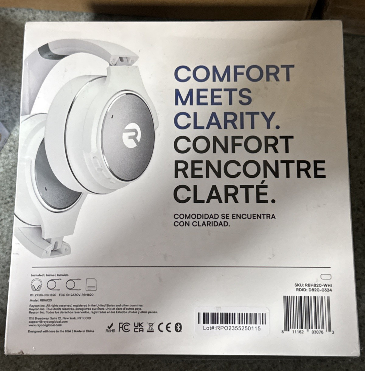 Raycon RBH820-WHI The Everyday Over-Ear Noise-Canceling Headphones – Black