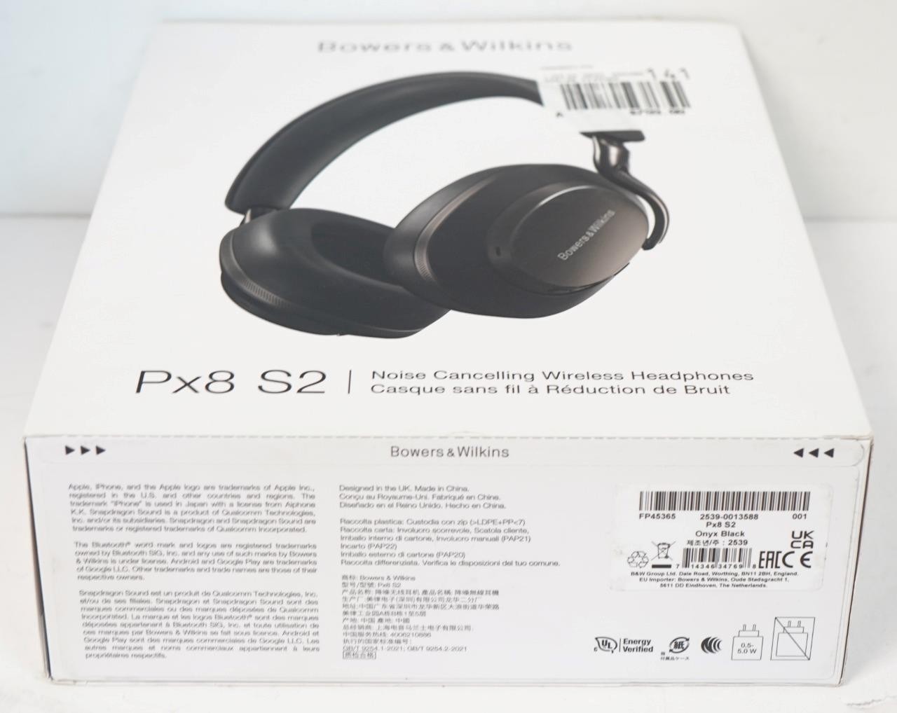 NEW – Bowers & Wilkins PX8 S2 Noise Cancelling Wireless Headphones – Onyx Black