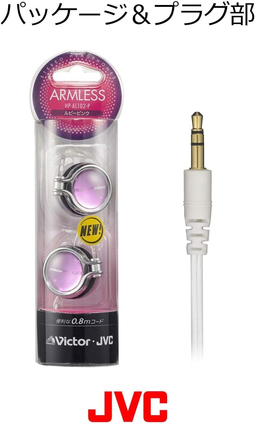 New JVC HP-AL102-P Clip-on Headphones Ruby Pink Japan Import Lightweight Comfort