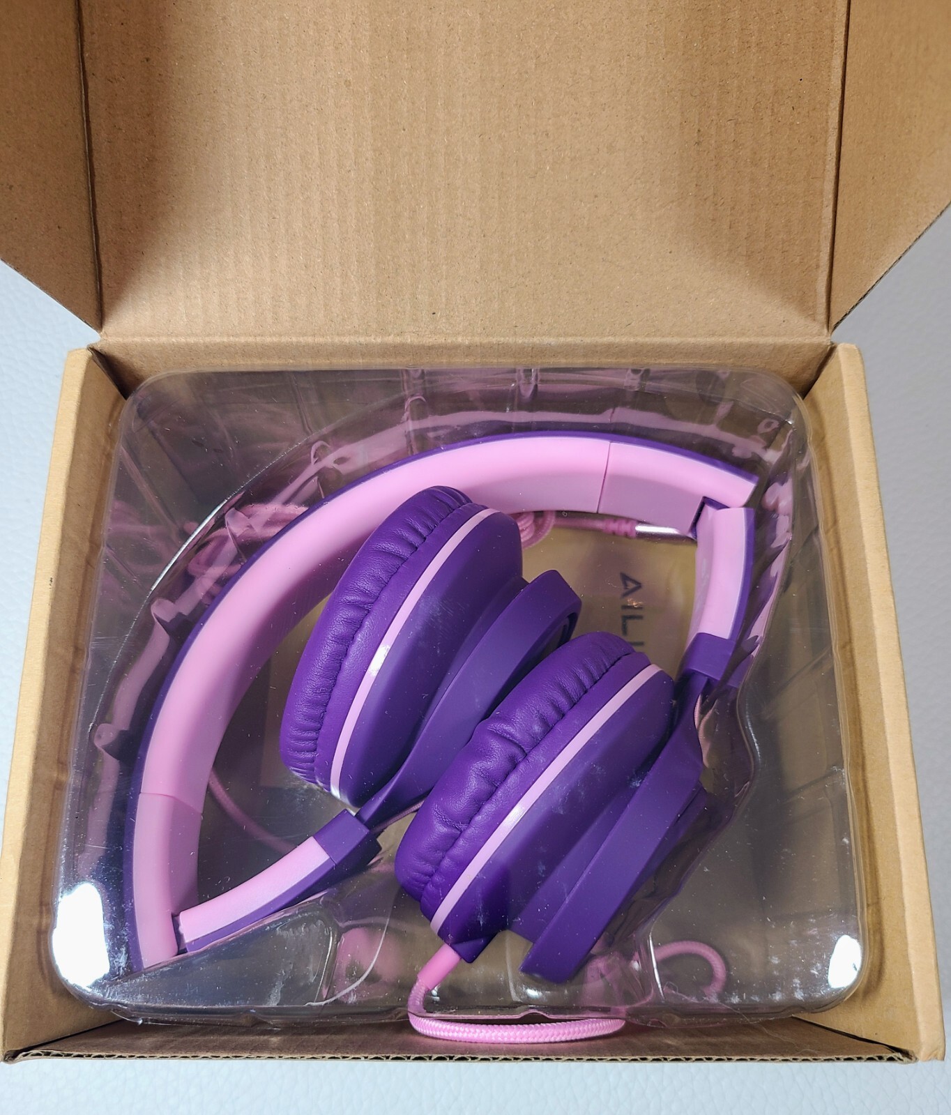 AILIHEN C8 Foldable Headphones with Microphone and Volume Control Purple Pink
