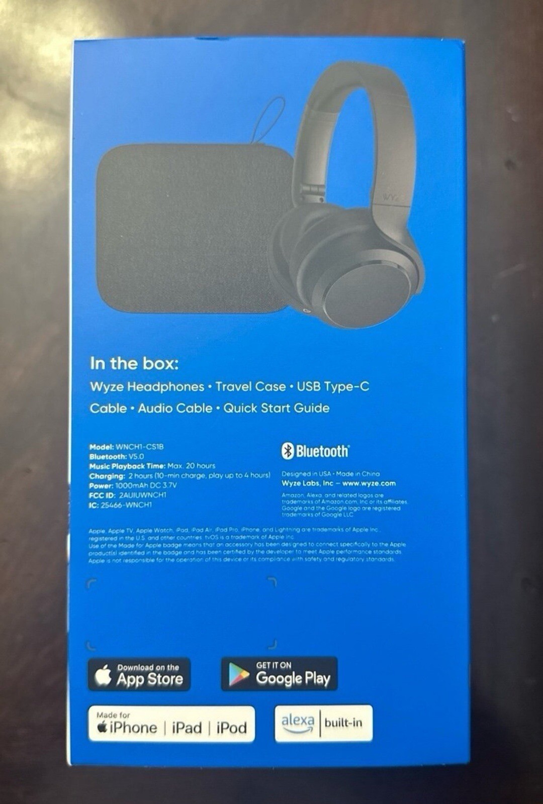 Wyze Wireless Headphones, Active Noise Canceling With Travel Case