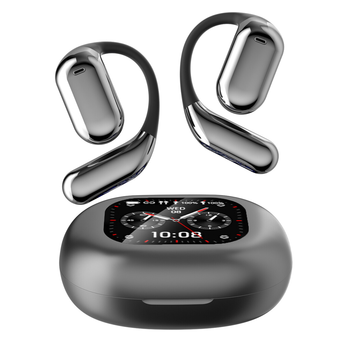 2025 Xp2 Touch Screen OWS Over The Ear Earbuds HD Display Bluetooth 5.4 Heatsets