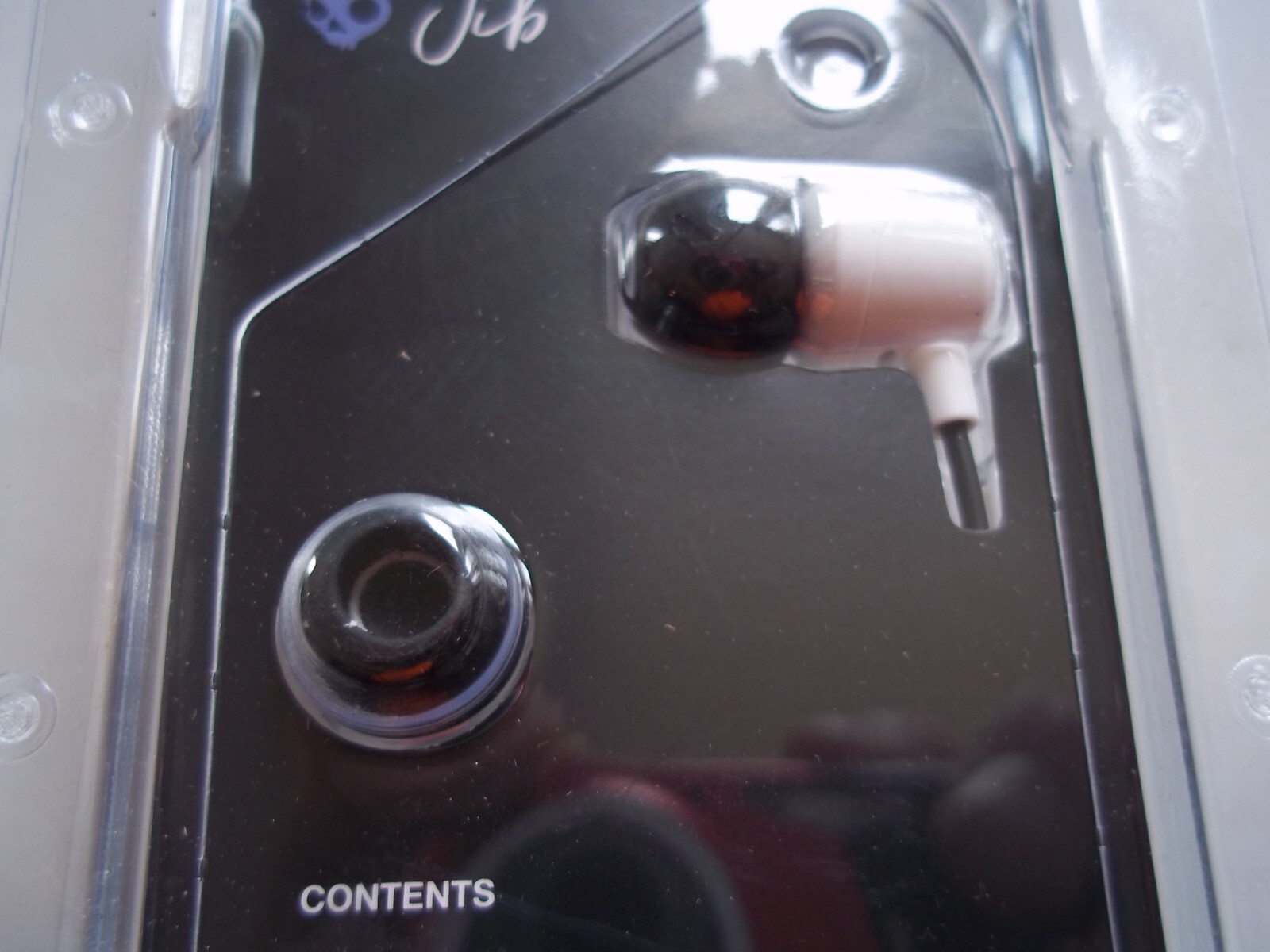Black White SKULLCANDY Earbuds, Microphone EFFORTLESS SOUND Guide, Ear Gels S M