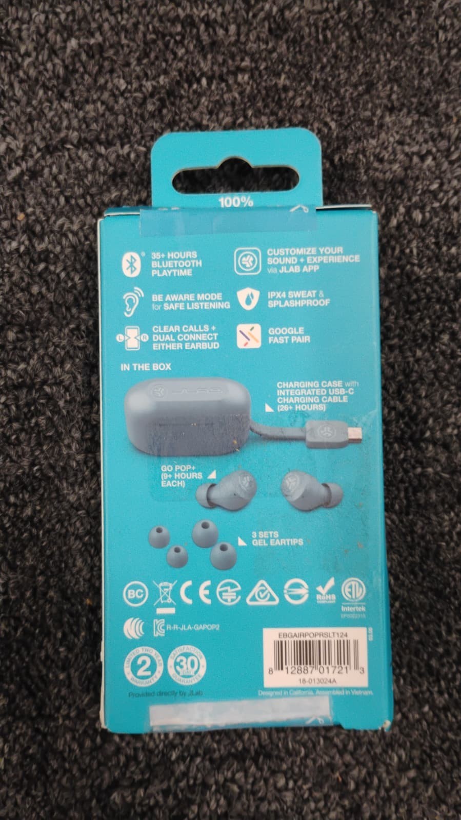 JLab EBGAIRPOPRSLT124 GO Air POP True Wireless In-Ear Headphones – OBN – K5