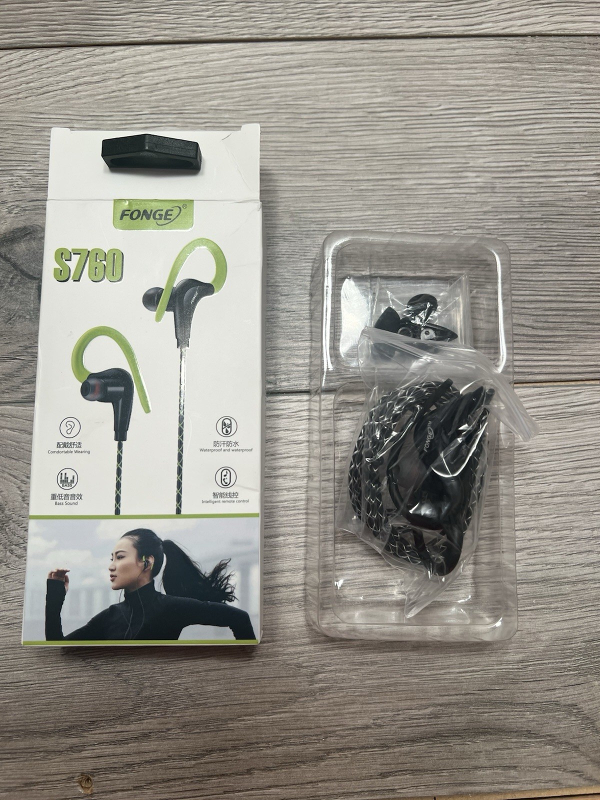 FONGE S760 In-Ear Earbuds Headphone Stereo Earphone Headsets Waterproof Mic R2F6