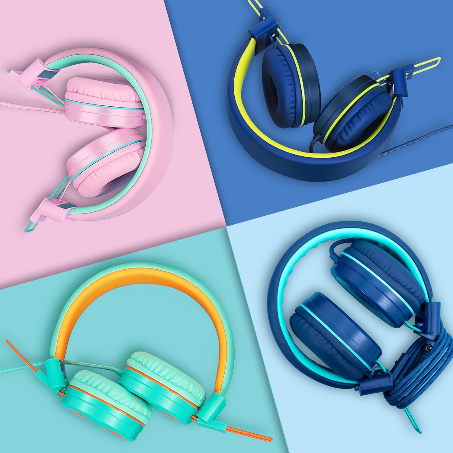 10 Pack Classroom Headphones Bulk for K-12 School Kids, Class Set Headphones for