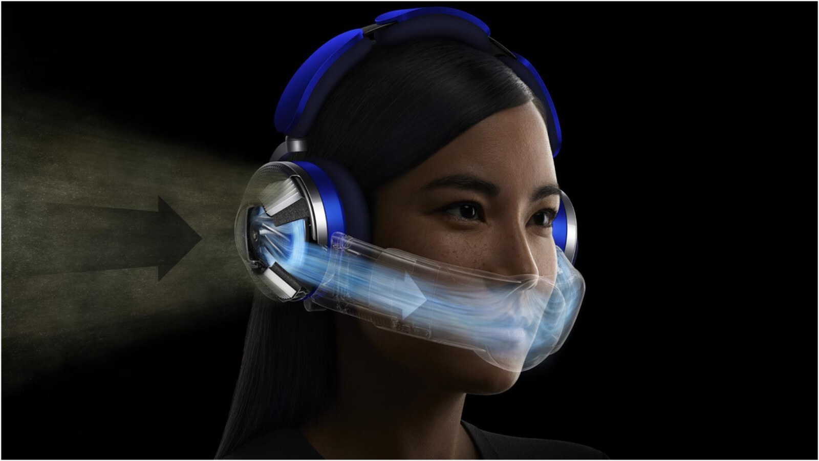 Dyson Zone active noise cancelling headphones w/ Air Purifying – Blue