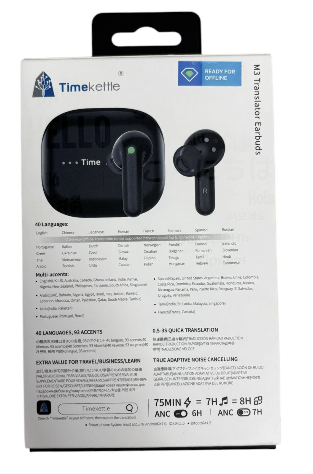 TimeKettle M3 Translator Buds – 3 in 1 Live Translating