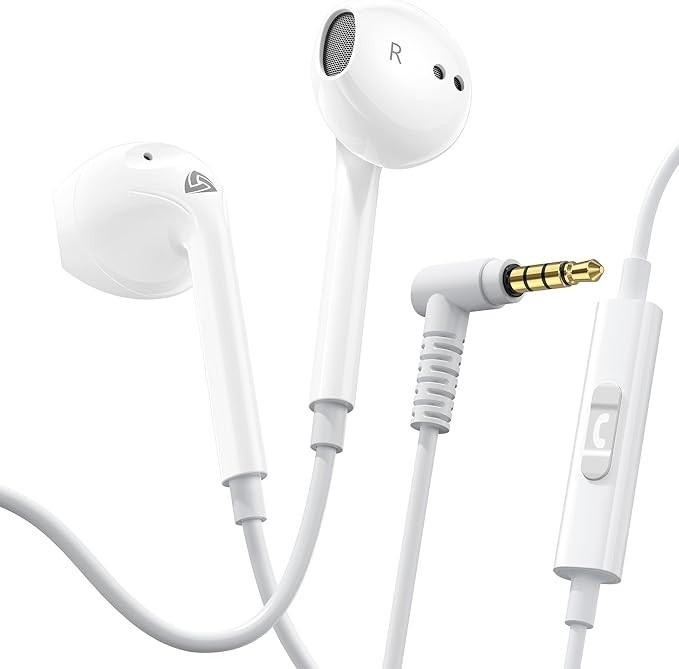 Wired Earbuds 3.5mm In Ear Headphones with Microphone for Laptop Calls Music