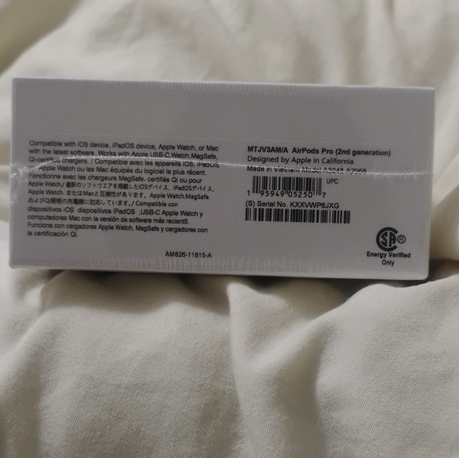 Apple AirPods Pro 2nd Gen White MagSafe USB-C Case Bluetooth MTJV3AM/A