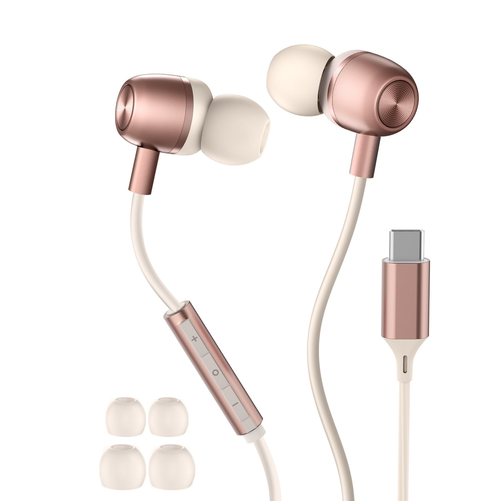 Pink USB C Headphones for Women Girls, Cute Wired Type C In common use,