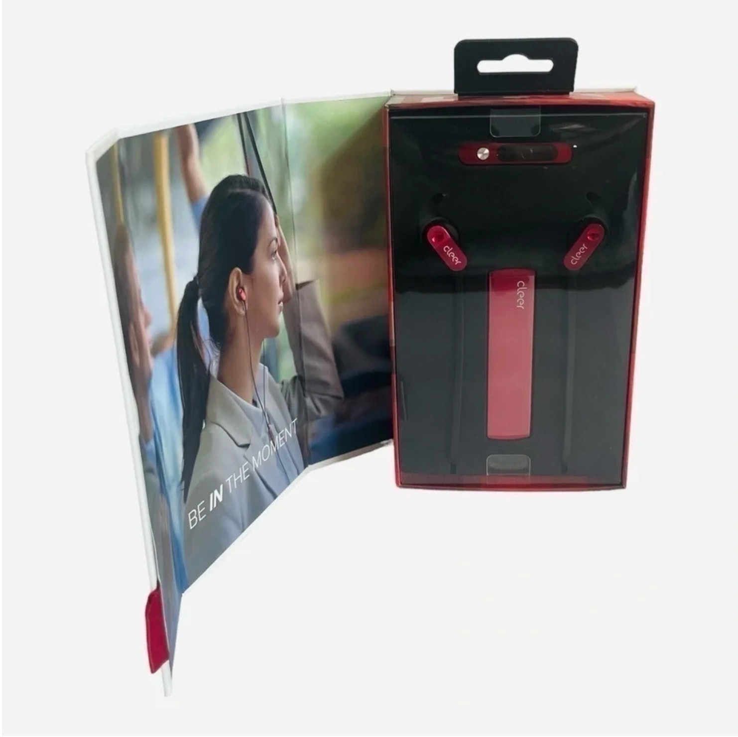 Cleer Trek Active Noise Canceling In-Ear Headphones Red 12mm Driver NIB
