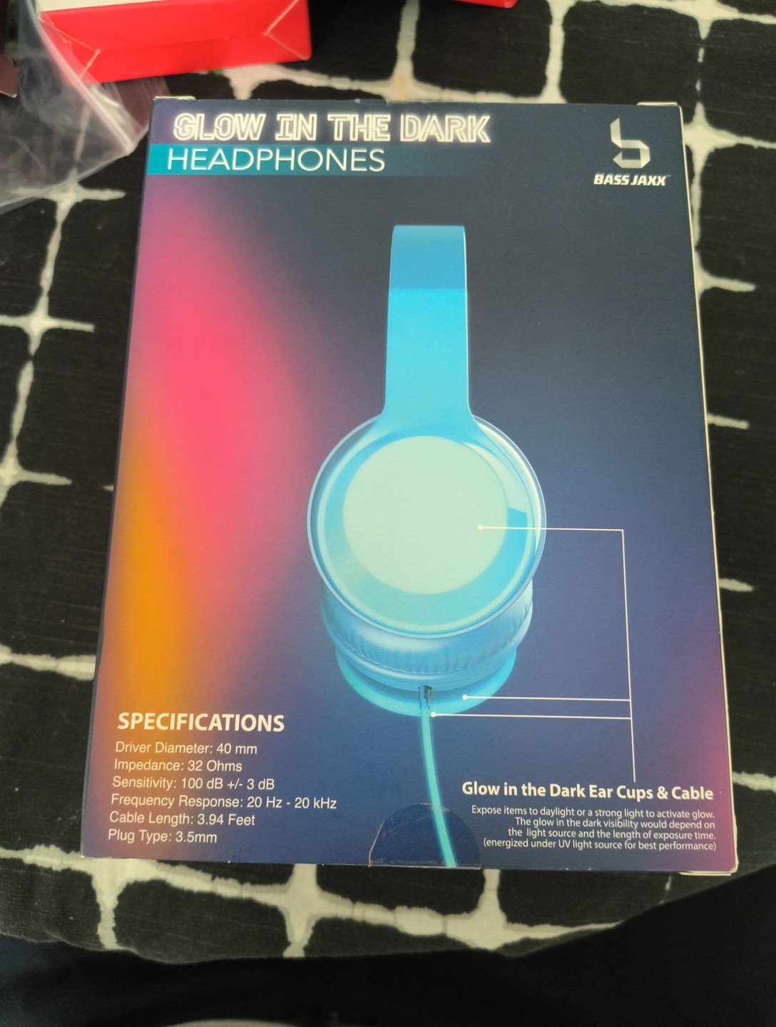 NEW BASS JAXX GLOW IN THE DARK HEADPHONES NEW ADJUSTABLE HEADBAND FREE SHIPPING
