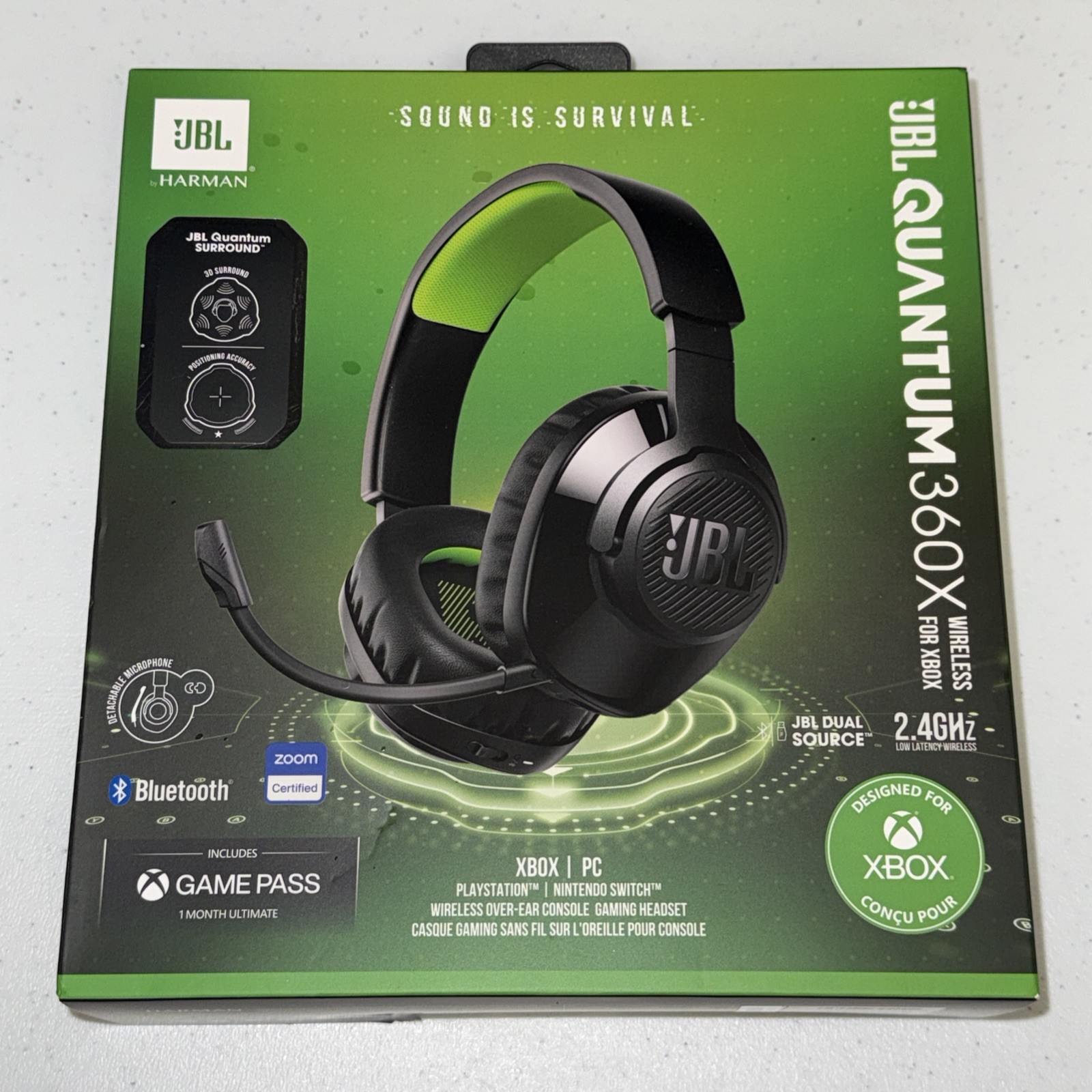 JBL Quantum 360X Wireless – Gaming Headset – Xbox PlayStation Switch 2.4ghz New
