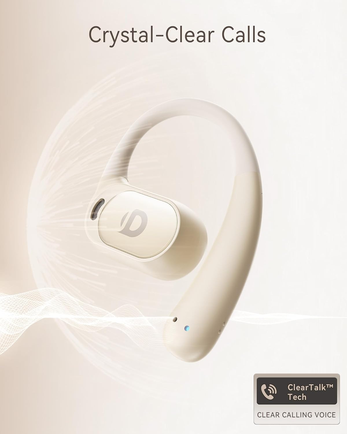 Open Ear Earbuds, True Wireless Open Ear Headphones with Earhooks, Air Conductio