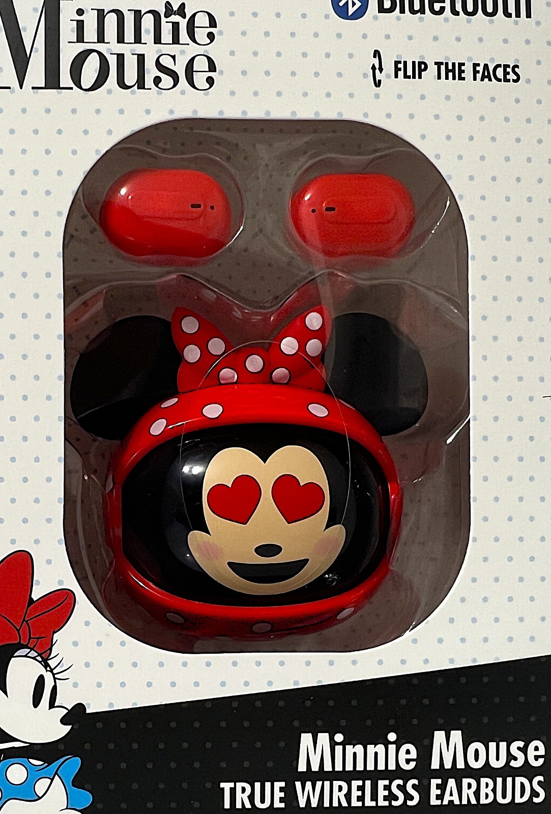 Disney Minnie Mouse Bluetooth True Wireless Earbuds Flip The Faces Touch Control