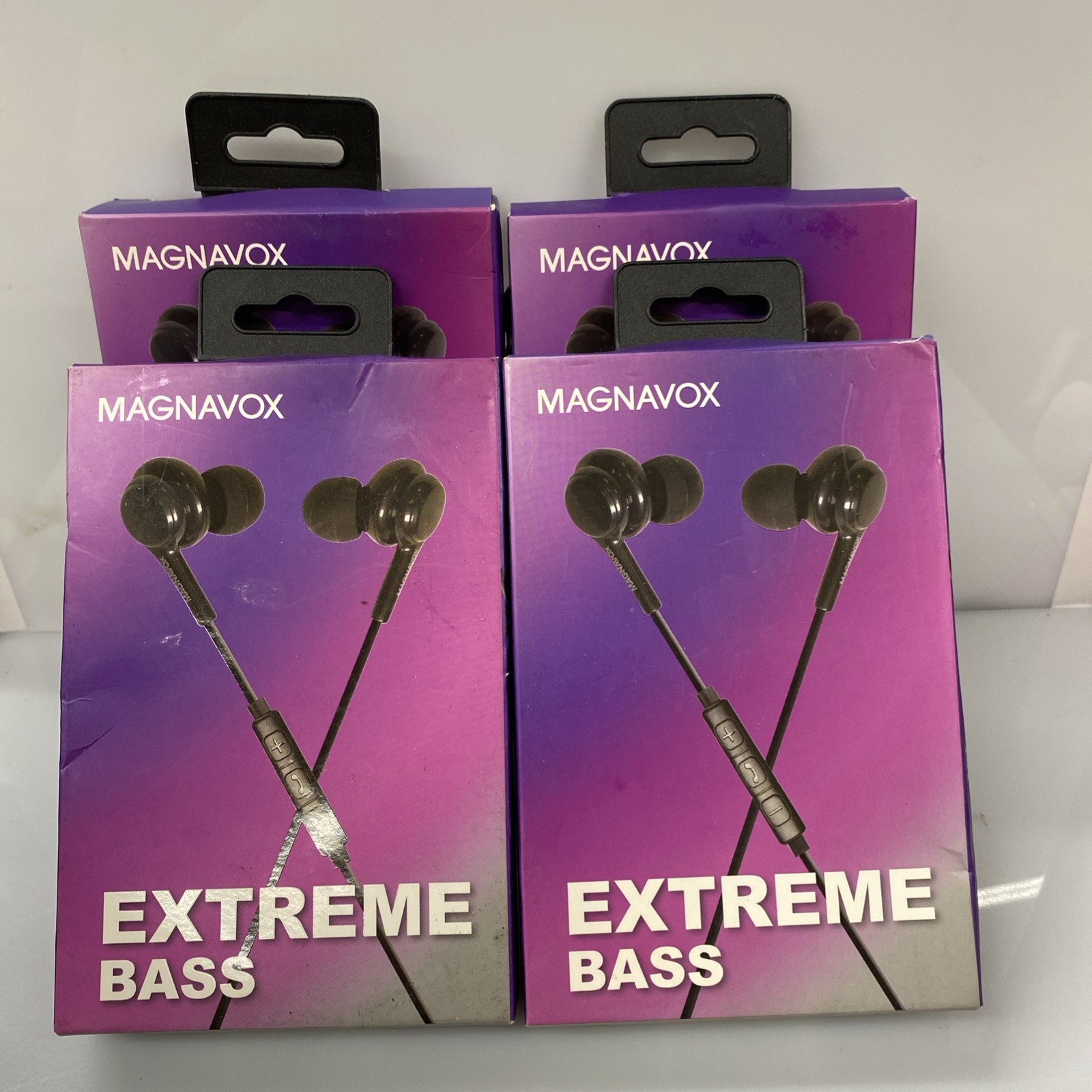 4PACK Magnavox MHP4857-BK Wired Ear Buds with Microphone in Black