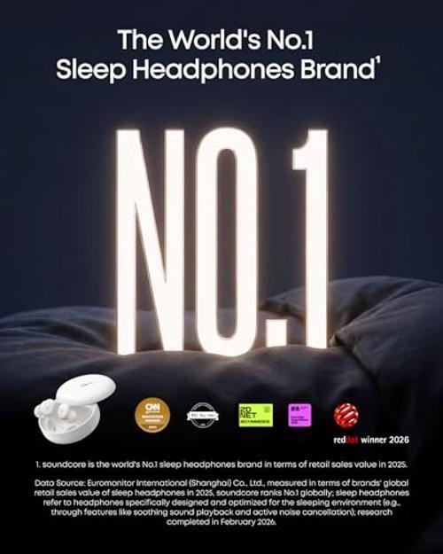 Soundcore Sleep A30 Special by Anker, Sleep Earbuds, ANC, Passive Lunar White