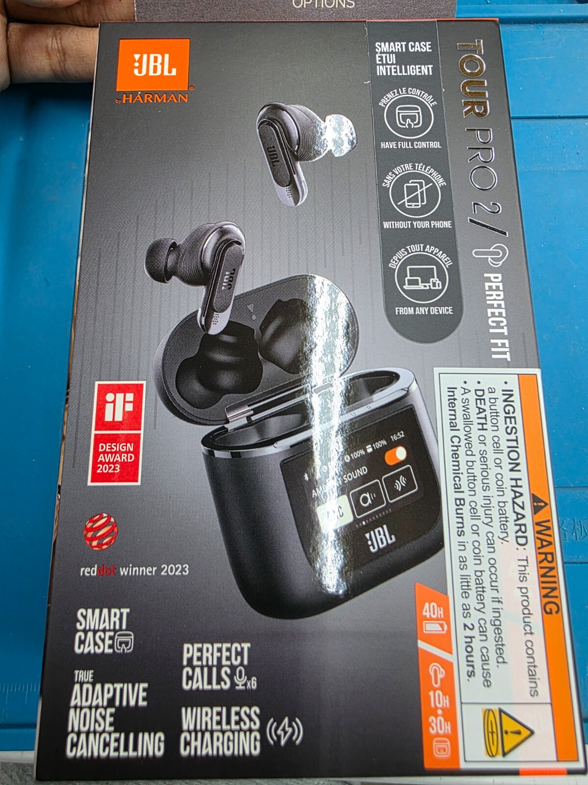 JBL Tour Pro 2 True Wireless Bluetooth Noise-cancelling Earbuds