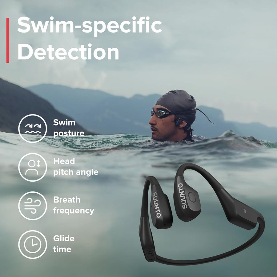 Suunto AQUA Swimming Bone Conduction Bluetooth Headphones with MP3 Player