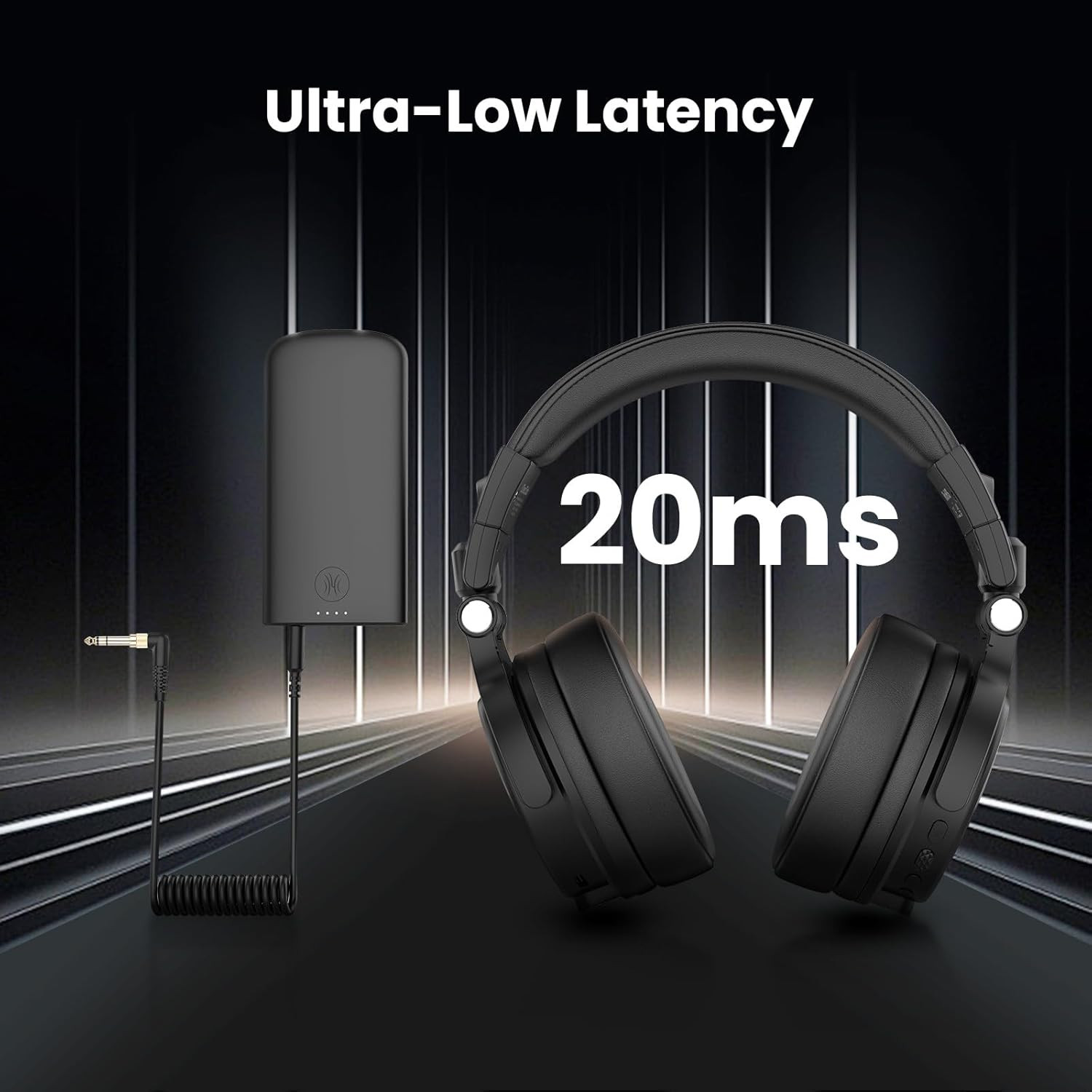 Studio Max 1-20MS Low-Latency Wireless DJ Headphones, 120H Playtime, Lossless Hi