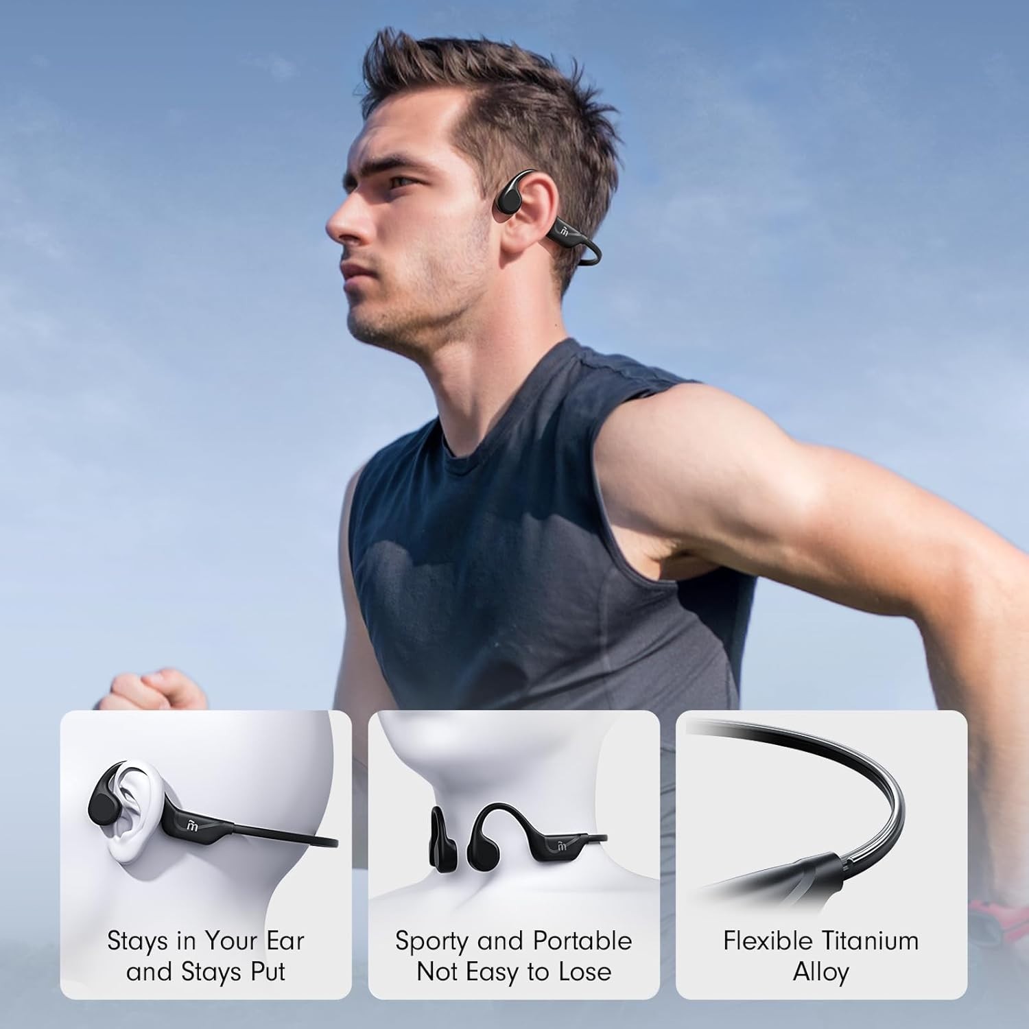 Waterproof Bone Conduction Headphones: 10 Hours Playtime for Sports Enthusiasts