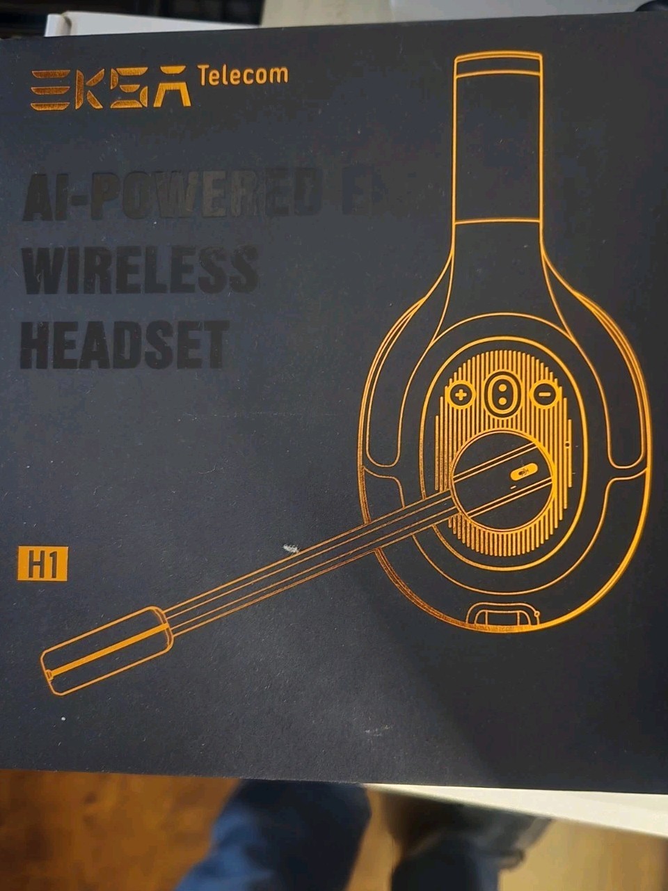 NEW EKSA Telecom AI-POWERED ENC WIRELESS HEADSET H6 – 30 Hours Talk & 33ft Range