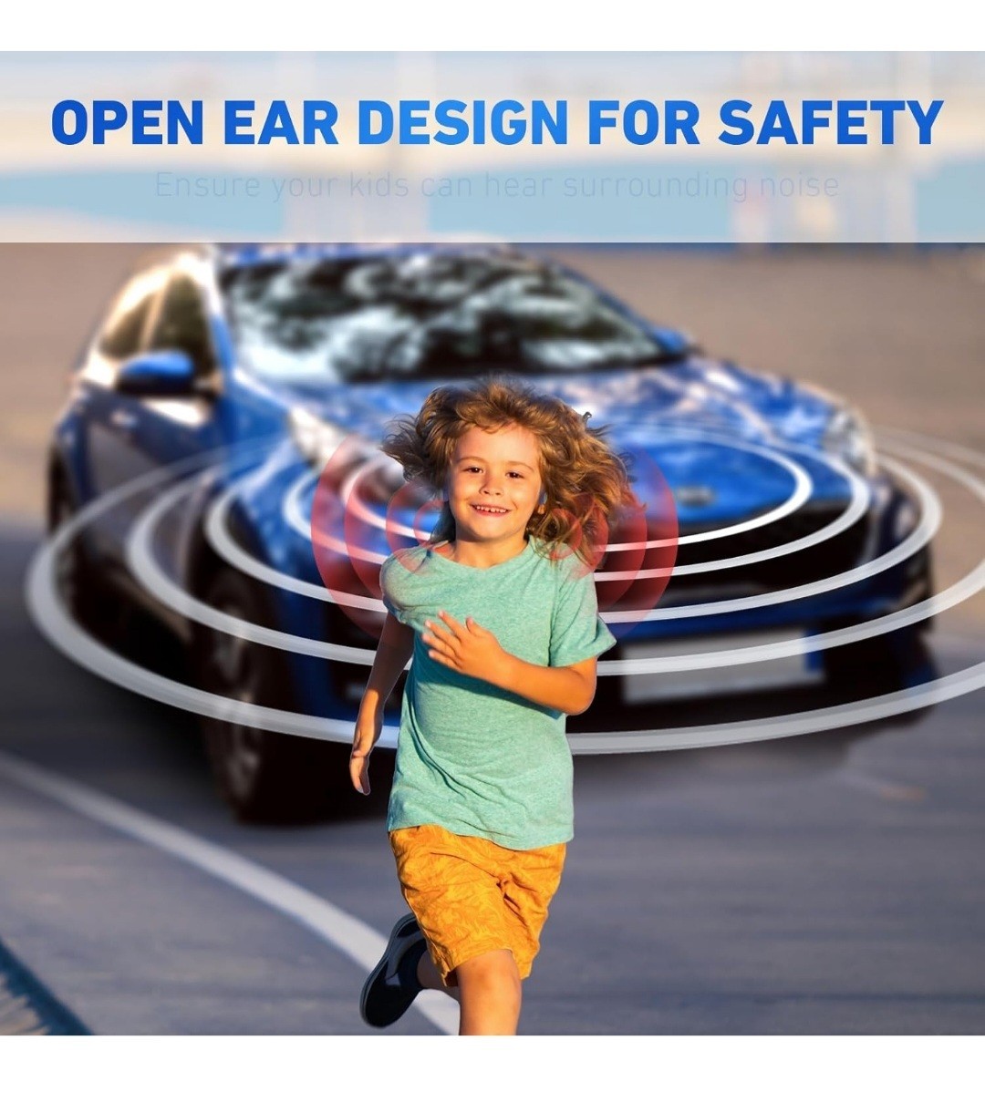 Kids Headphones Bluetooth 5.2 Air Conduction Open Ear Headphones 85dB Volume