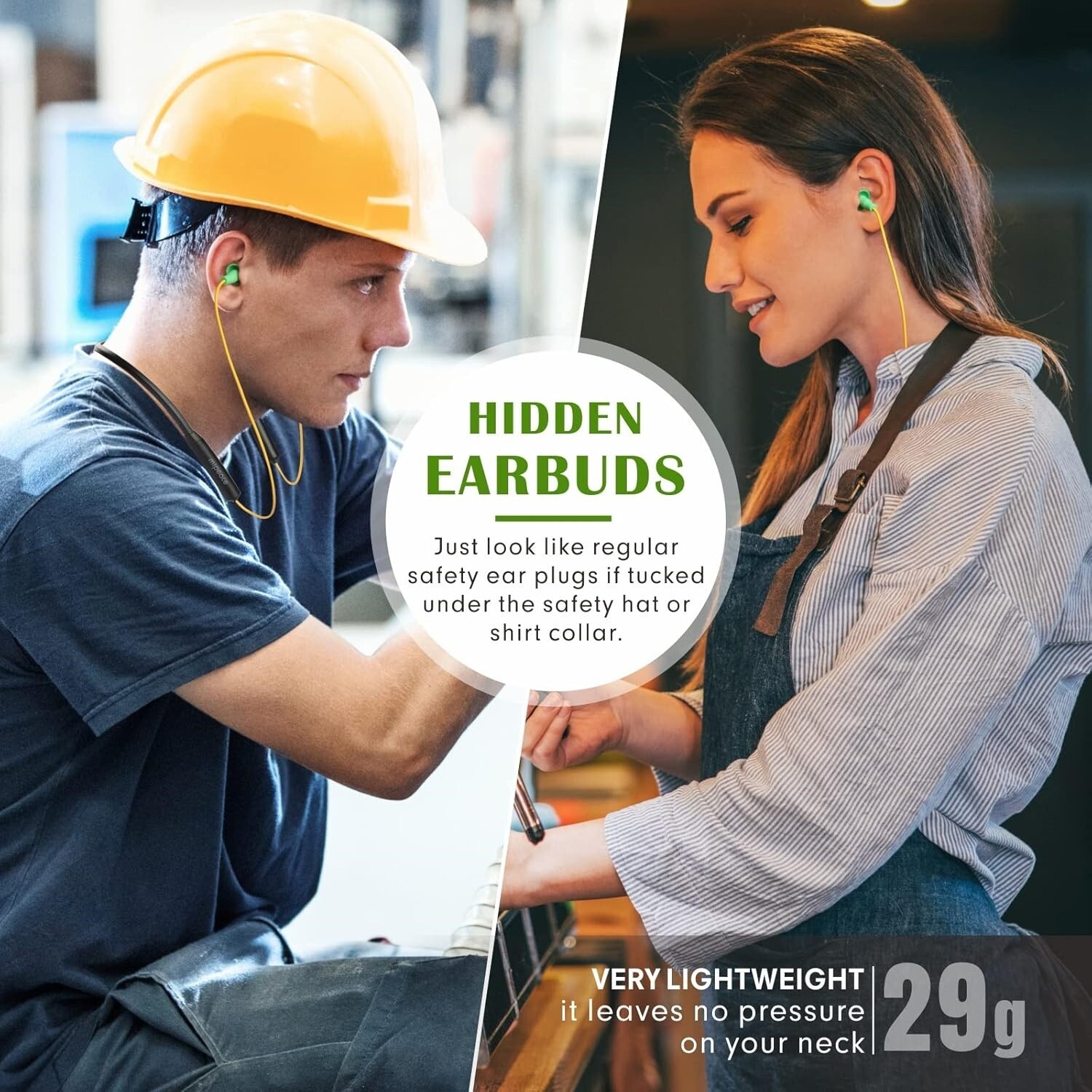 Auriculares Bluetooth Con Banda Para El Cuello, Reducción De Ruido De 29dB Nuevo