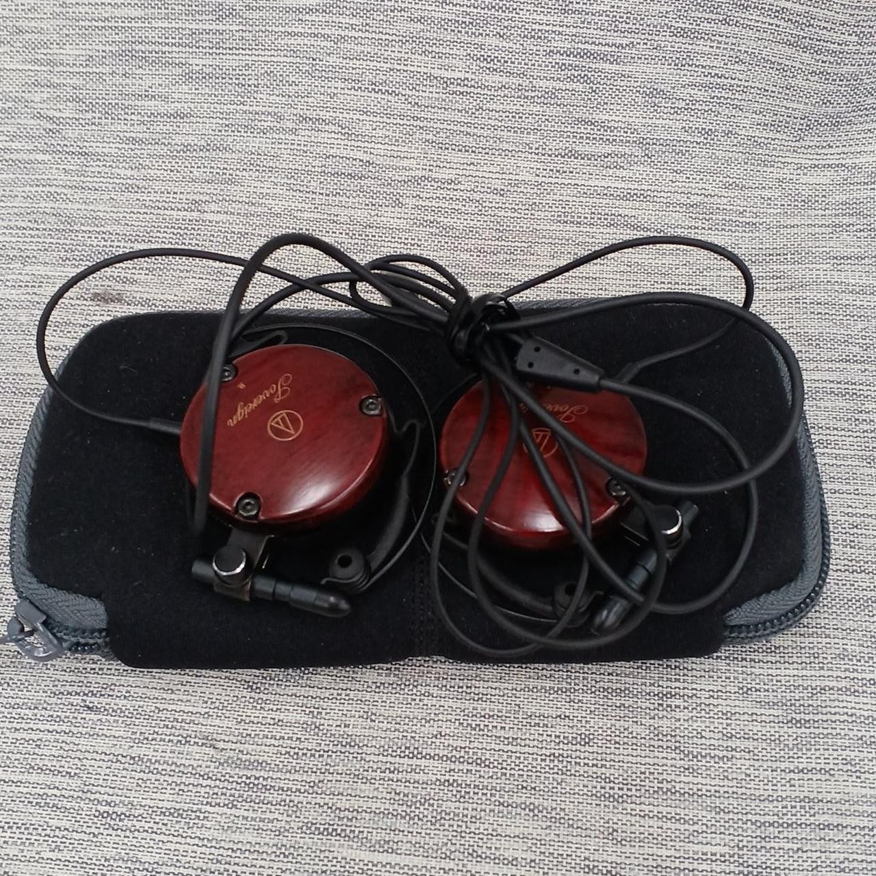 Audio Technica ATH-EW9 Ear Fit Clip-On Headphones Wooden Wood Brown JAPAN Used