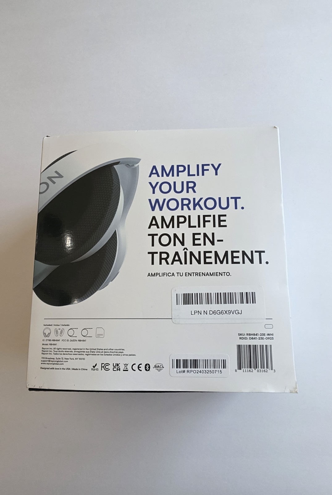 Raycon Fitness Headphones Bluetooth with Mic and Changeable Earpads, ANC