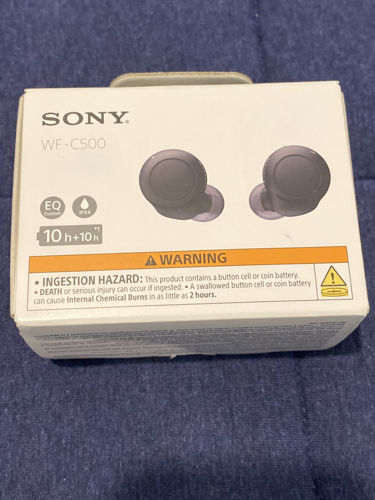 Sony WF-C500/B Bluetooth Wireless In-Ear Headphones EQ Custom IPX4 10 h – Black