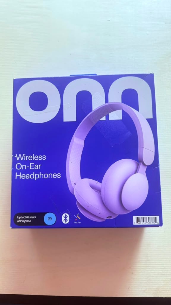 onn. Wireless On-Ear Bluetooth Headphones – Purple – Up to 24 Hours Playtime