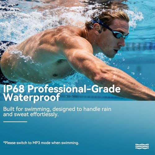 B11 Bone Conduction Headphones – IP68 Waterproof Earbuds – Black