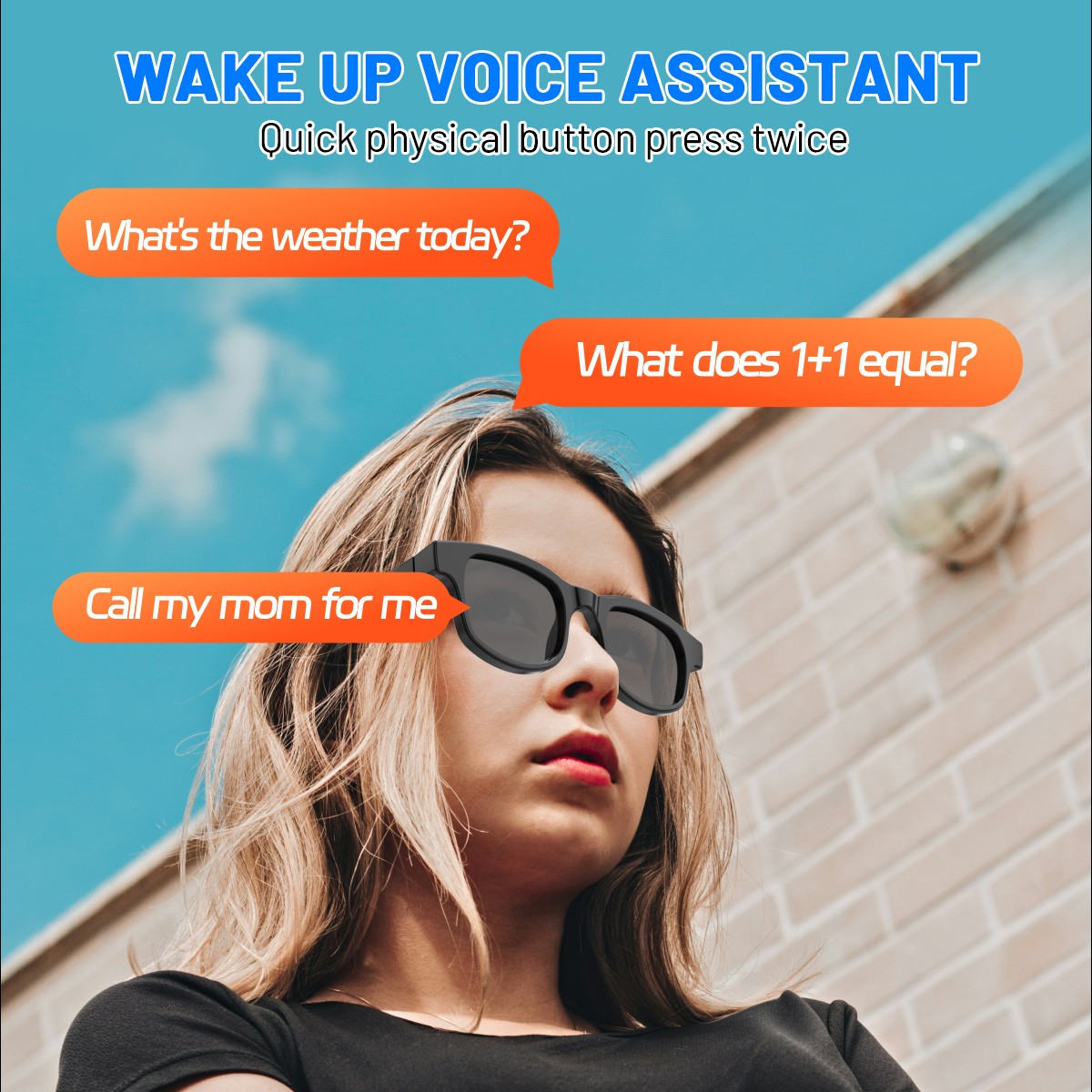 Smart Glasses Headset Wireless Bluetooth 5.4 Sunglasses Sports Earphone Mic Call